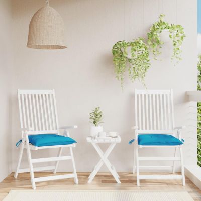 vidaXL Chair Cushions 2 pcs Light Blue 19.7"x19.7"x2.8" Oxford Fabric Image 1