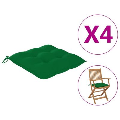 vidaXL Chair Cushions 4 pcs 15.7"x15.7"x2.8" Oxford Fabric Green Image 1