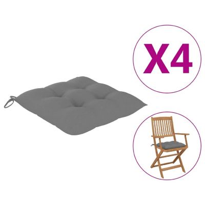 vidaXL Chair Cushions 4 pcs Gray 15.7"x15.7"x2.8" Oxford Fabric Image 1