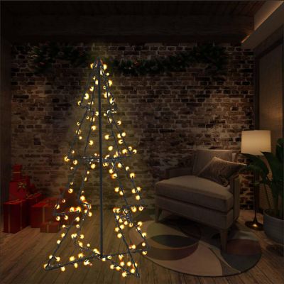 vidaXL Christmas Cone Tree 160 LEDs Indoor and Outdoor 30.7"x47.2" Image 1