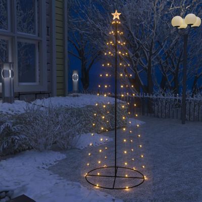 vidaXL Christmas Cone Tree with 100pc Warm White LED Lights Image 1