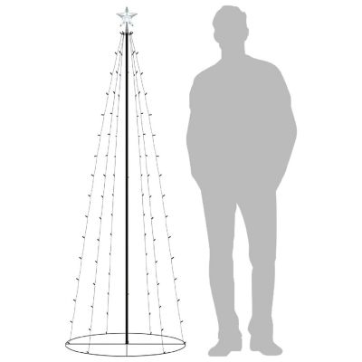 vidaXL Christmas Cone Tree with 100pc Warm White LED Lights Image 3
