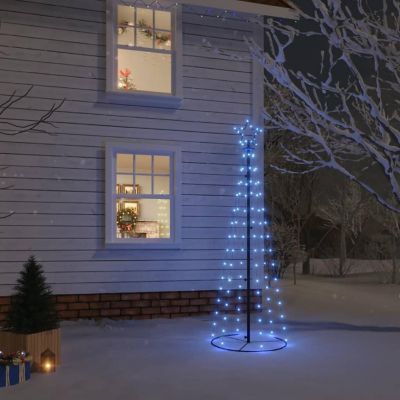 vidaXL Christmas Cone Tree with 108pc Blue LED Lights Image 1