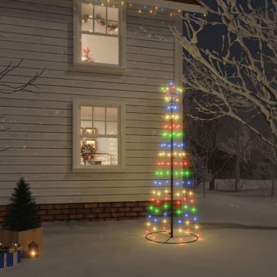 vidaXL Christmas Cone Tree with 108pc Colorful LED Lights Image 1