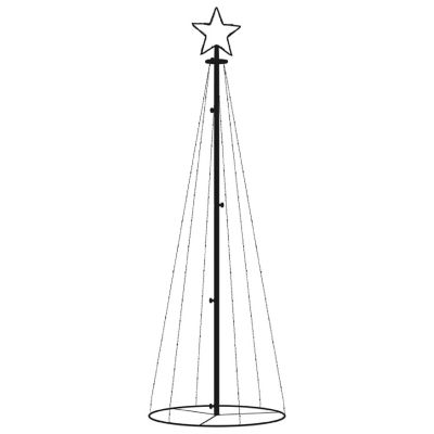 vidaXL Christmas Cone Tree with 108pc Warm White LED Lights Image 1