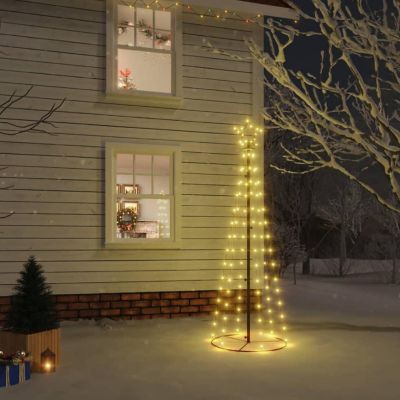 vidaXL Christmas Cone Tree with 108pc Warm White LED Lights Image 1
