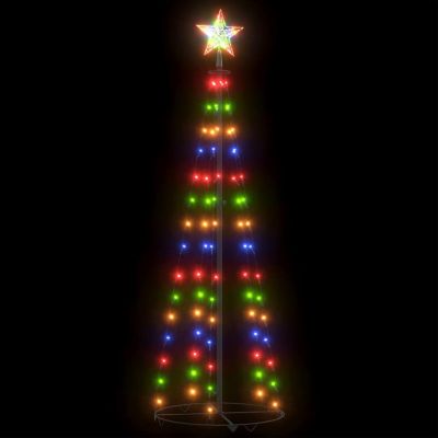 vidaXL Christmas Cone Tree with 84pc Colorful LED Lights Image 1