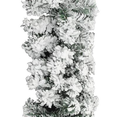 vidaXL Christmas Garland with Flocked Snow Green 32.8' PVC Image 2