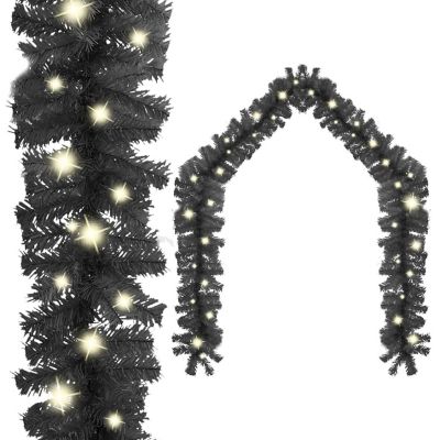 vidaXL Christmas Garland with LED Lights 33 ft Black Image 1