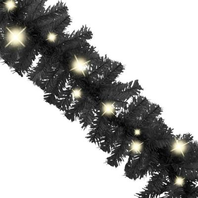 vidaXL Christmas Garland with LED Lights 33 ft Black Image 3
