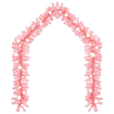 vidaXL Christmas Garland with LED Lights 33 ft Pink Image 2