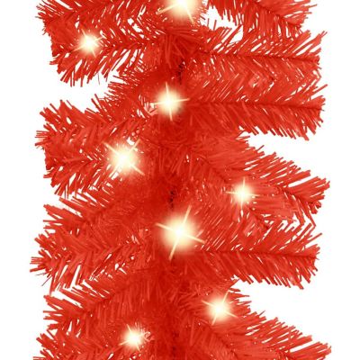 vidaXL Christmas Garland with LED Lights 33 ft Red Image 3