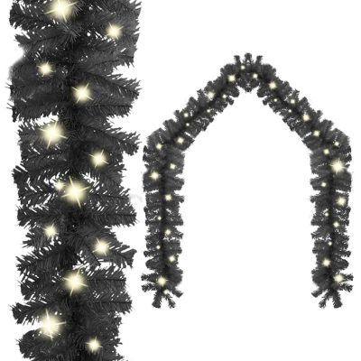 vidaXL Christmas Garland with LED Lights 66 ft Black Image 1