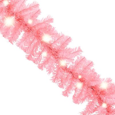 vidaXL Christmas Garland with LED Lights 66 ft Pink Image 3