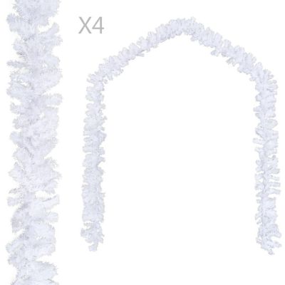 vidaXL Christmas Garlands 4 pcs White 106.2" PVC Image 1
