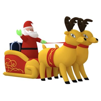 vidaXL Christmas Inflatable Santa and Reindeer Decoration LED 51.2" Image 3