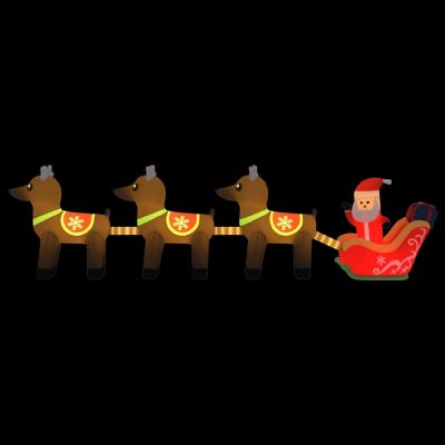 vidaXL Christmas Inflatable Santa and Reindeer Decoration LED 54.3" Image 2