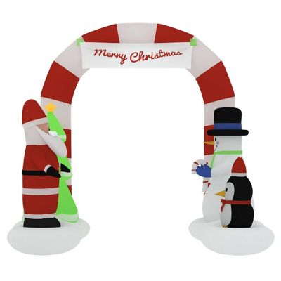 vidaXL Christmas Inflatable Santa & Snowman Arch Gate LED 102.4" Image 3