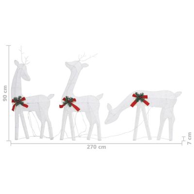 vidaXL Christmas Reindeer Family 106.3"x2.8"x35.4" White Cold White Mesh Image 3