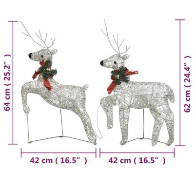 vidaXL Christmas Reindeers 4 pcs Gold 80 LEDs Image 3