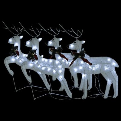 vidaXL Christmas Reindeers 4 pcs White 80 LEDs Image 3