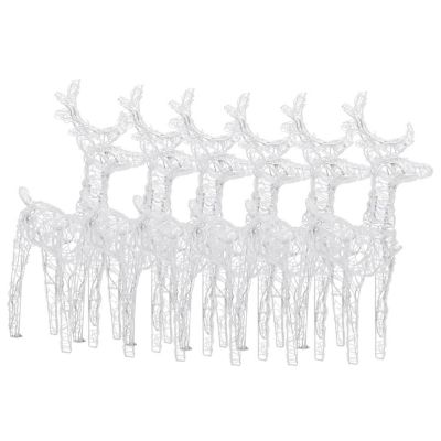 vidaXL Christmas Reindeers 6 pcs Cold White 240 LEDs Acrylic Image 2