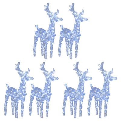 vidaXL Christmas Reindeers 6 pcs Cold White 240 LEDs Acrylic Image 1