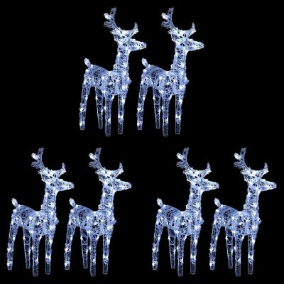 vidaXL Christmas Reindeers 6 pcs Cold White 240 LEDs Acrylic Image 1