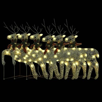 vidaXL Christmas Reindeers 6 pcs Gold 120 LEDs Image 3