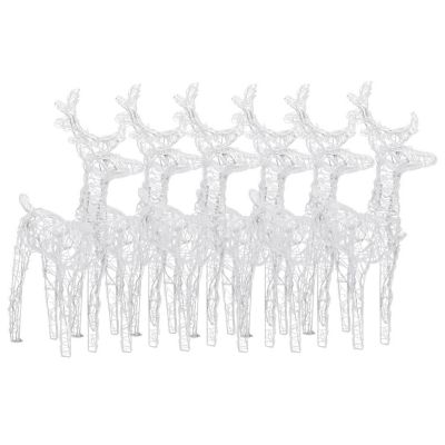 vidaXL Christmas Reindeers 6 pcs Warm White 240 LEDs Acrylic Image 1