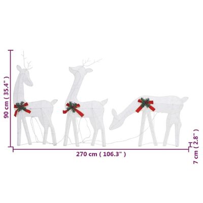 vidaXL Christmas Reindeers 6 pcs White Cold White Mesh Image 3