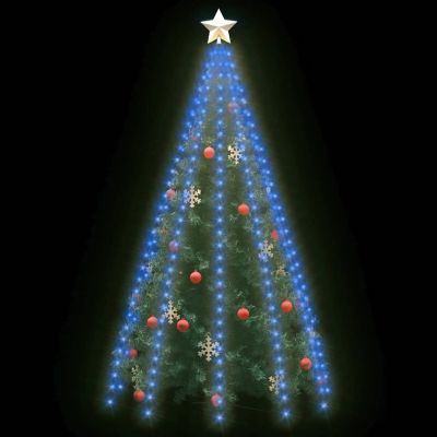 vidaXL Christmas Tree Net Lights with 250 LEDs Blue 98.4" Image 3