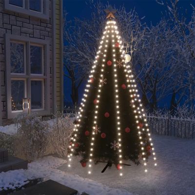 vidaXL Christmas Tree Net Lights with 300 LEDs Cold White 118.1" Image 1