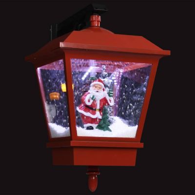 vidaXL Christmas Wall Lamp with LED Lights and Santa Red 15.7"x10.6"x17.7" Image 3