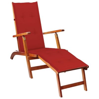 vidaXL Deck Chair Cushion Red (29.5"+41.3")x19.7"x1.2" Image 2