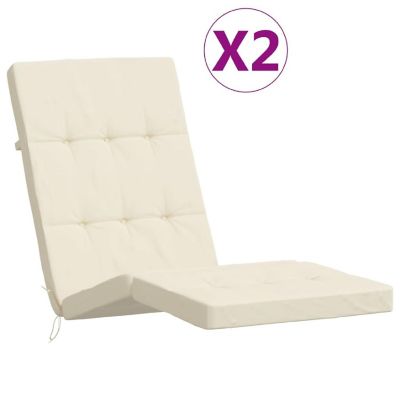 vidaXL Deck Chair Cushions 2 pcs Cream Oxford Fabric Image 2
