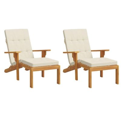 vidaXL Deck Chair Cushions 2 pcs Cream Oxford Fabric Image 3