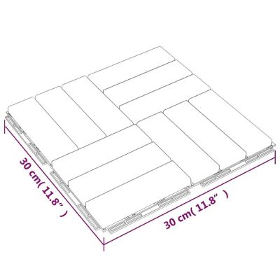 vidaXL Decking Tiles 10 pcs 11.8"x11.8" Solid Wood Teak Image 3