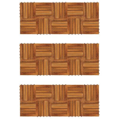 vidaXL Decking Tiles Vertical Pattern 11.8"x11.8" Acacia Set of 30 Image 1