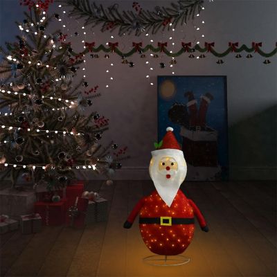 vidaXL Decorative Christmas Santa Claus Figure LED Luxury Fabric 2 ft Image 3