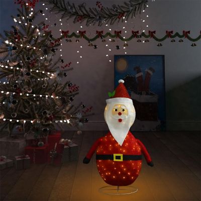 vidaXL Decorative Christmas Santa Claus Figure LED Luxury Fabric 3 ft Image 3