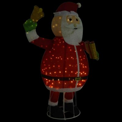vidaXL Decorative Christmas Santa Claus Figure LED Luxury Fabric 6 ft Image 2