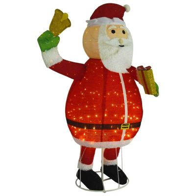 vidaXL Decorative Christmas Santa Claus Figure LED Luxury Fabric 6 ft Image 3