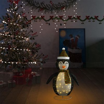 vidaXL Decorative Christmas Snow Penguin Figure LED Luxury Fabric 2 ft Image 3