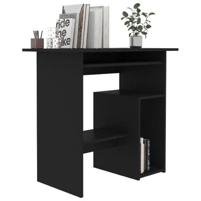 vidaXL Desk Black 31.5"x17.7"x29.1" Engineered Wood Image 3