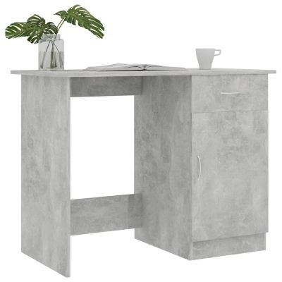 vidaXL Desk Concrete Gray 39.4"x19.7"x29.9" Engineered Wood Image 3