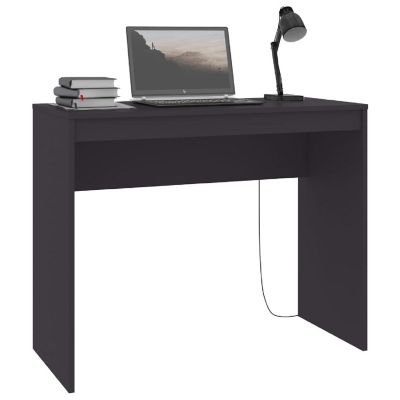 vidaXL Desk Gray 35.4"x15.7"x28.3" Engineered Wood Image 3