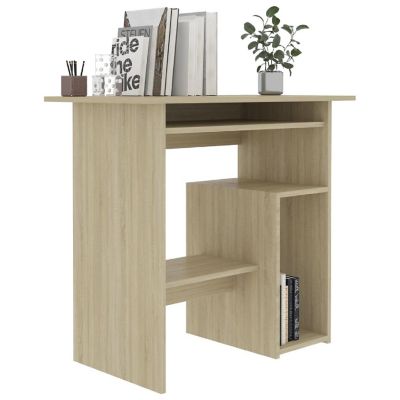 vidaXL Desk Sonoma Oak 31.5"x17.7"x29.1" Engineered Wood Image 3