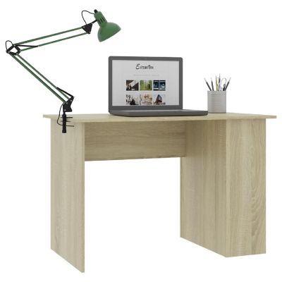 vidaXL Desk Sonoma Oak 43.3"x23.6"x28.7" Engineered Wood Image 3