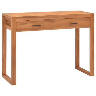 vidaXL Desk with 2 Drawers 39.4"x15.7"x29.5" Teak Wood Image 1